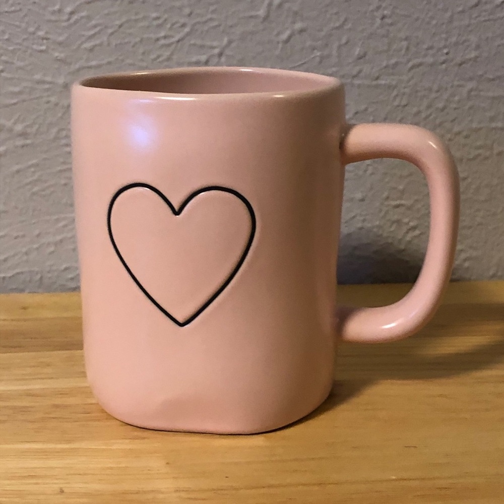 New Rae Dunn pale pink Heart Valentines mug